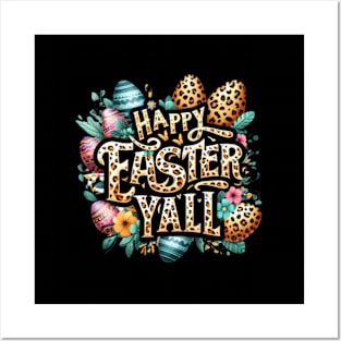 HapEaster Yall Bunny Lettered Leopard Easter-Day Posters and Art